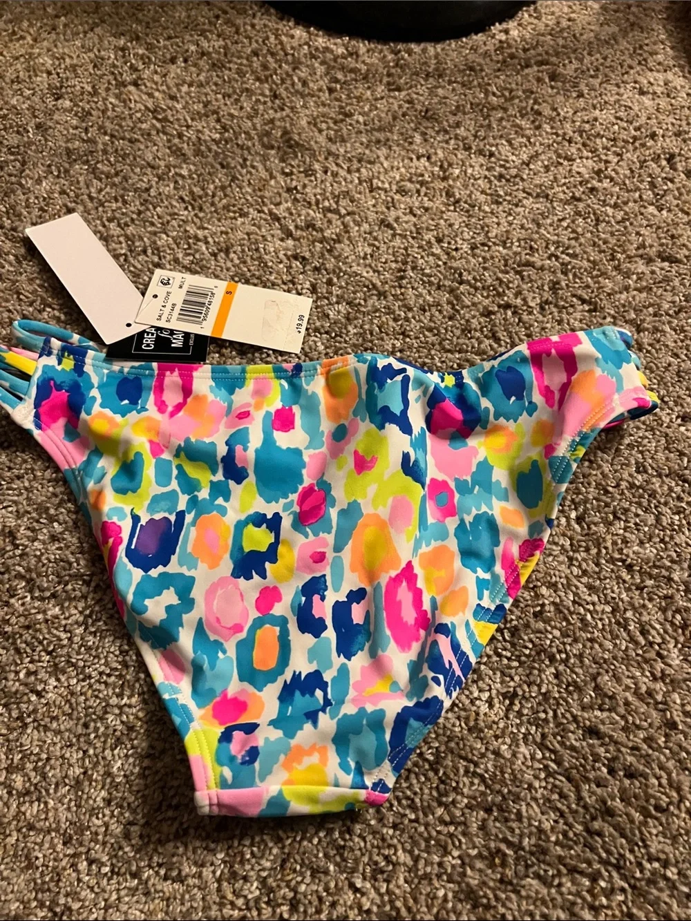 Cat & Jack Multicolor Leopard Print Bikini Bottoms - Blue, Pink, Yellow